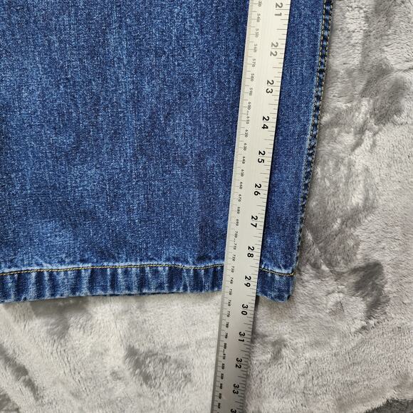 Vintage 90s Ann Taylor Jeans Womens 12 Blue High Rise Wide Leg Baggy Loose Fit - Picture 9 of 11